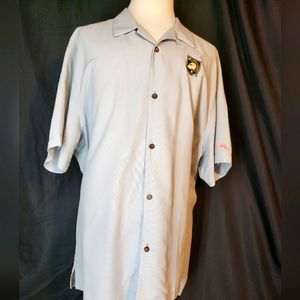 Size 3XL Men"s Tommy Bahama Shirt West Point Coconut Point Frondly Fan Camp Gray